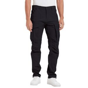 NWT PLAID&PLAIN Men's CARGO PANTS Slim Fit BLACK Size 32x30